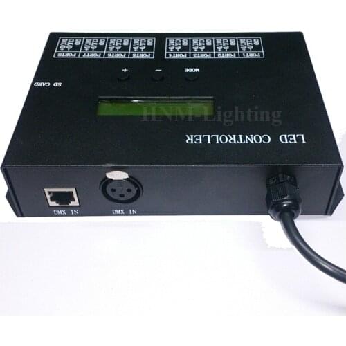 8ports off-line / stand-alone / SD card / full color led pixel controller & dmx controller;8192pixels;can connect to DMX console