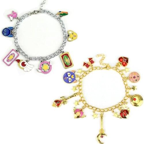 Anime Card Captor Sakura Lovely Girl Tsukino Usagi Moon cosplay cartoon magic wand modeling girl lovely bestie sweet bracelet