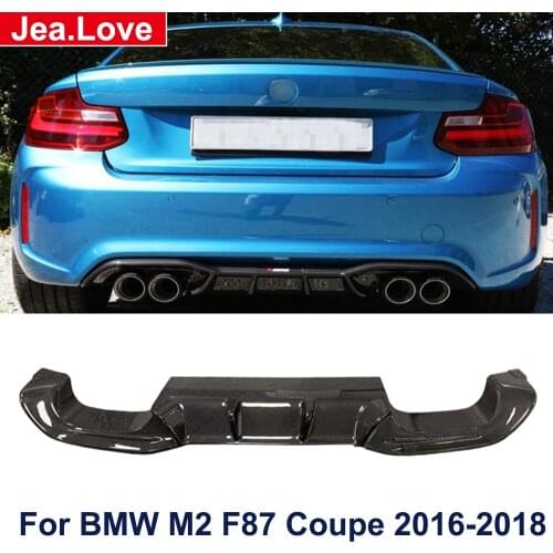 AK Style Real Carbon Fiber Rear Lip Bumper Shovel Spoiler Diffuser Car Body Modification Kit For BMW M2 F87 Coupe 2016-2018
