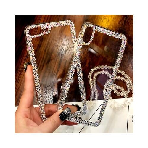 For Huawei P40 P10 P20 P30 Lite Plus Mate 30 10 20 Lite Pro Plus Case luxury Rhinestone Soft edge acrylic Diamond Clear Coque