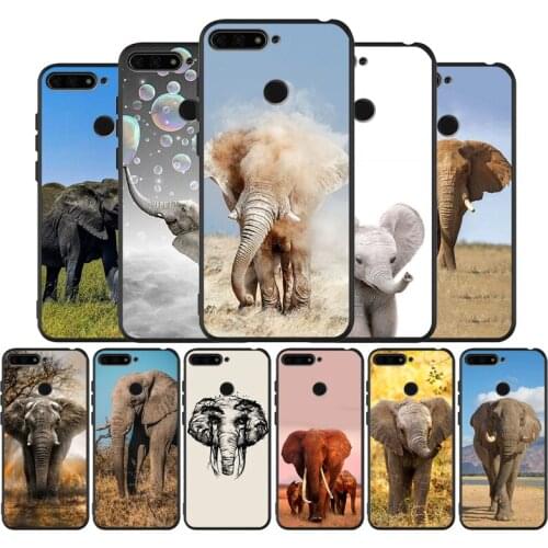 Elephant Wild Animals black Silicone Phone Case For honor 30 20 Pro 8 8X 9 10 20 Lite Mate 10 20 30 Lite Pro cover