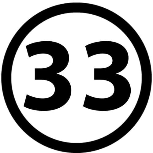 CK20220# Vinyl Decal Round Number 33 Car Sticker Waterproof Stickers on Truck Bumper Rear Window