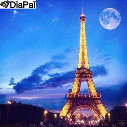 DiaPai 100% Full Square/Round Drill 5D DIY Diamond Painting "City tower night" Diamond Embroidery Cross Stitch 3D Decor A18920