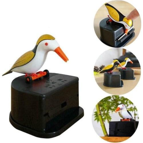 Toothpick Dispenser Automatic Bird Toothpick Box Bird Woodpecker Toothpick Dispenser Table Toothpick Box Case Storage