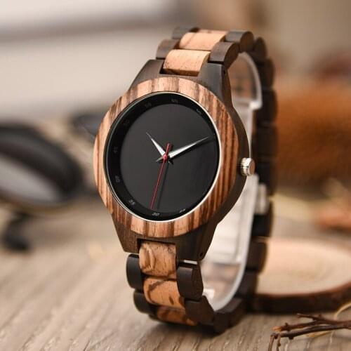DODO DEER Luxury Zebra Wooden Watches Men Gift Quartz Wood Watch Black erkek kol saati Drop Shipping in Box WA08-1