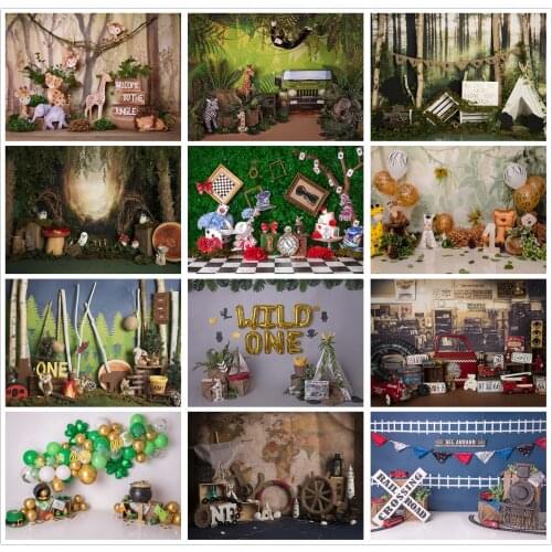 Birthday Photography Backdrops 1st Baby Shower Cake Smash Photo Background Children Pink Interiors Decor Studio Photocalls Props