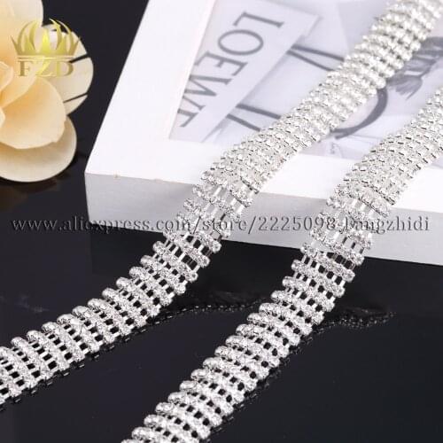 FZD Wholesale 18mm 30 Yard Metal Cup Dress Chain Garment Accessories Rhinestones Sliver Empty Stones or Sash Appliques