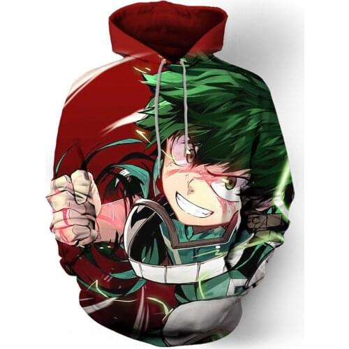 My Hero Academia Cosplay Costume Hoodie 3D Print Costume Jacket Hoodie Pullover Sweatshirt Halloween Tops Jersey for Man Woman