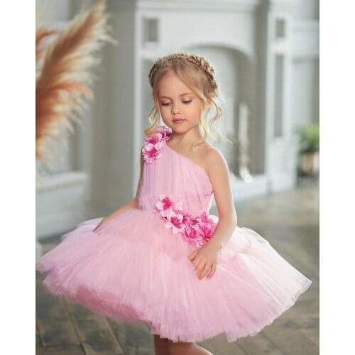 Lovely Baby Girls Dresses Tutu Lace Knee Length Flower Girl Dress Pageant Gown New Christmas Dress