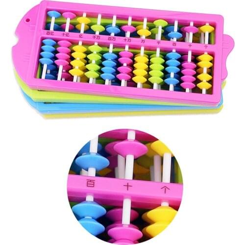 Colorful 11 Rods Chinese Abacus Soroban Beads Math Learning Education Kids Toys