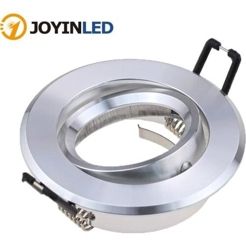 Cutout 65mm Round Chrome LED Recessed Ceiling Light Adjustable Fixture For GU10 MR16 Fitting Mounting Ceiling Spot Lights Frame