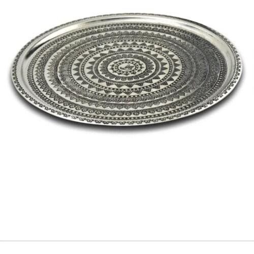 Plum Tumbled Copper Tray 36 cm