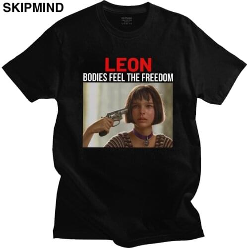 Leon The Professional T-Shirt Men Pre-shrunk Cotton 80s Movie Mathilda Natalie Luc Besson Tee Shirt Short Sleeve Tshirt Clothing