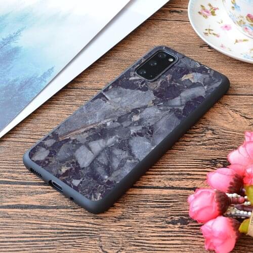 For Samsung Galaxy Dark Blue Marble Chips Print Soft Matt Phone Case