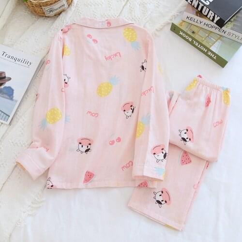 Spring/summer 2021 New Ladies 100% Cotton Pajamas Suit Cute Soft and Comfortable Home Service Thin Large Size Home Service Women