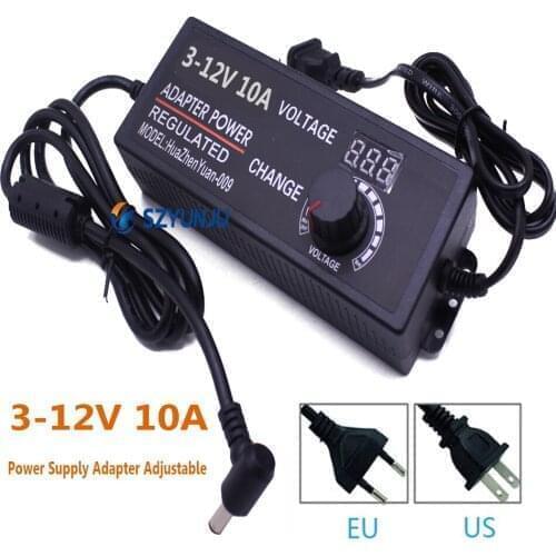 New AC to DC 3V-12V 10A Power Supply Adapter Adjustable Lighting Accessories Display Screen Voltage Power Supply