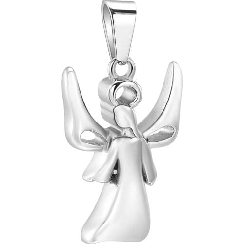 Angel Wing Memorial Necklace Elegant Girls Stainless Steel Cremation Jewelry For Ashes Memorial Pet Urn Necklace Christmas Gift
