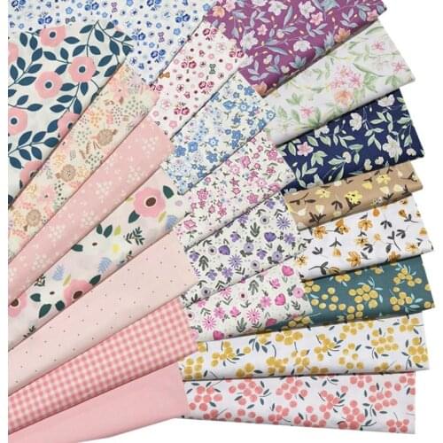 Small Pink Fresh Fuchsia Dark Blue Khaki Flower Floral Fruit Mini Dots 100% Cotton Twill Fabrics For Sheet Cushion Craft Dress