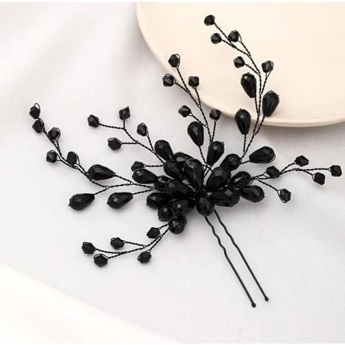 Temperament Handmade Bridal Jewelry Black Personality Coiled Hair U-Shaped Hairpin Suitable Girl Daily Hair Decoration EA
