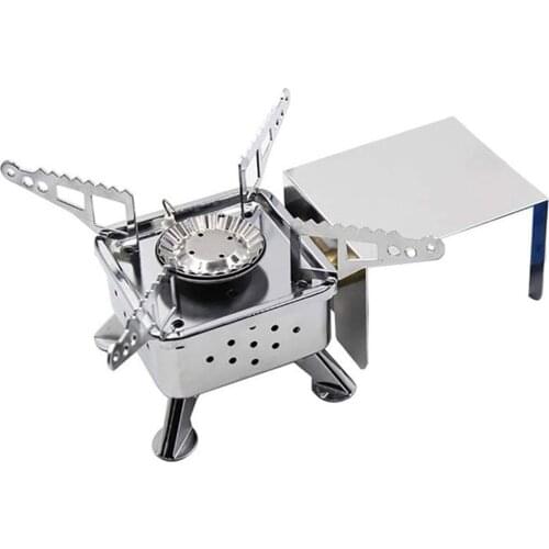 Outdoor Gas Stove Portable Windshield Bracket Picnic Stove Folding Piezoelectric Flame Stove For Camping Accessories