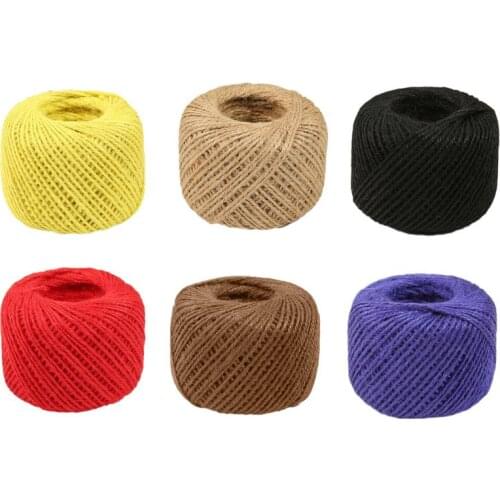 Multi Colors Rope 25M Burlap Natural Fiber Jute Twine Rope Cord String Craft DIY Gift Decor Wedding Tags Decoration Colors Twine