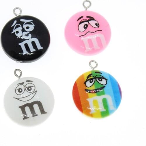 Yamily 10pcs/ 22*25mm Resin Chocolate Bean Charm FlatBack Pendant For Keychain Earring Necklace DIY Jewelry Accessories