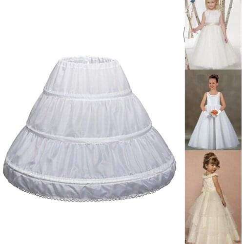 1 Pcs Children Kids Girl Petticoat Pannier Skirt 3 Hoops for Wedding Dress Party H9
