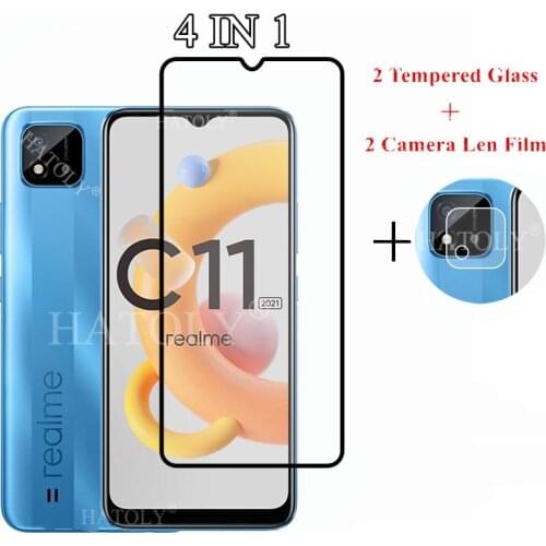 Full Glue Tempered Glass For Oppo Realme C11 (2021) Screen Protector Camera Lens Film For Oppo Realme C11 Glass For Realme C11