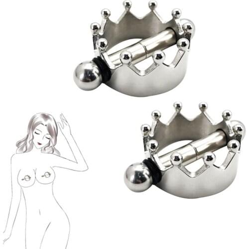 Female Crown Nipple Clamp Metal Nipple Indentation Corrector Couple Happy BDSM Gay Princess Nipple Clamp Adult Sex Toys
