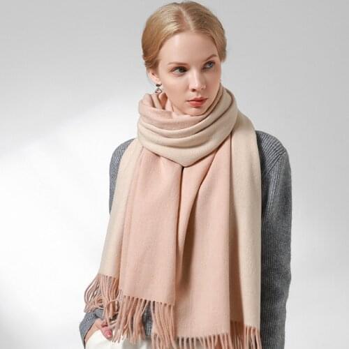 Women Wool Scarf Winter Warmer Scarf Grey Two-Colors Bufanda Korean Fashion Wool Foulard Femme Echarpe Ladies Cashmere Scarves