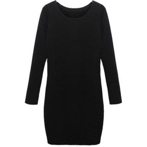 YSDNCHI Casual Dress Women Spring Elegant Black Grey Soft Nap Daily Long Sleeve Autumn Vestidos