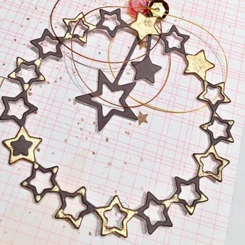 Stars Circle Making Scrapbook Greeting Card Metal Cutting Dies Stencil Frame Embossing Template DIY Craft