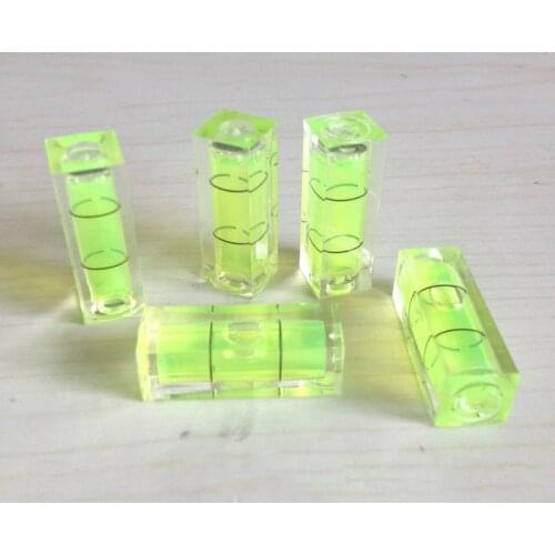 1 Piece 10*10*29 mm Square Spirit Level Bubble with Magnetic Stripe Transparent or Green