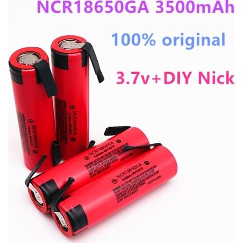 100% Original NCR 18650GA 30A discharge 3.7V 3500mAh 18650 rechargeable battery toy flashlight lithium battery + DIY Nickel