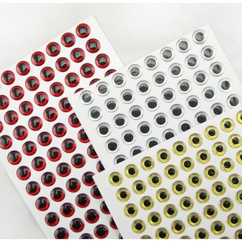 100pcs/lot fishing lure fish eyes 3mm 4mm 5mm 6mm Silver/Red/Gold DIY 3D eyes Simulation Fly Fishing bait Minnow fishing tackle