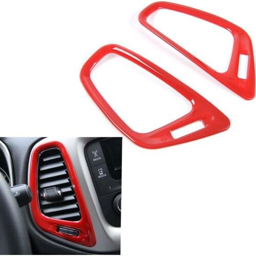 2pcs ABS Car Interior GPS Navigation Side AC Vent Outlet Cover Frame Trim For Jeep Compass 17