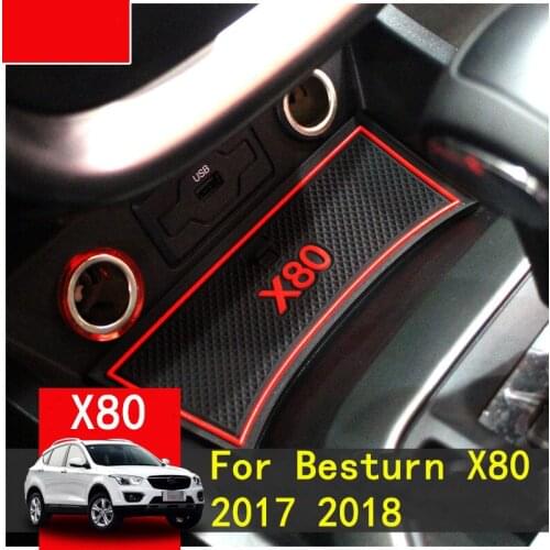 3D Rubber Mat For BESTURN X80 2017-2018 Lnterior Anti Slip Mat Door Slot Pad Cup Cushion Groove Mat Car Accessoriess