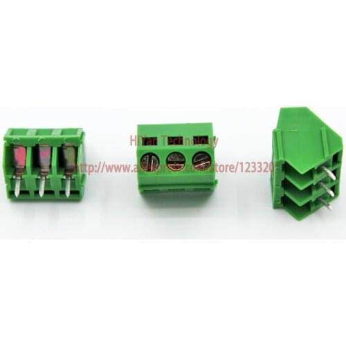 50pcs/lot) PCB Screw Terminal Block Connector KF103-3P pitch:5.08MM/0.2inch Green 5mm KF103 3Pins
