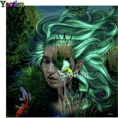 DIY 5D Diamond Painting Fantasy abstract woman fish Embroidery Cross Stitch Diamond Mosaic Full Drill Rhinestone Pictures