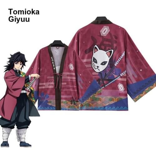 Anime Demon Slayer Cosplay Costumes Tomioka Giyuu Tops Iguro Obanai Agatsuma Zenitsu Cloak Haori Japanese Kimonos For Women Men