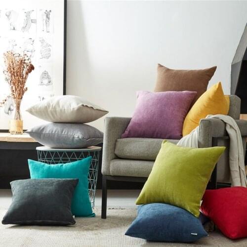 Cushion Cover Solid Color Throw Chenille Pillow Cases Home Decoration for Living Room Bed for Sofa Seat Chair30X50/45X45/50x50