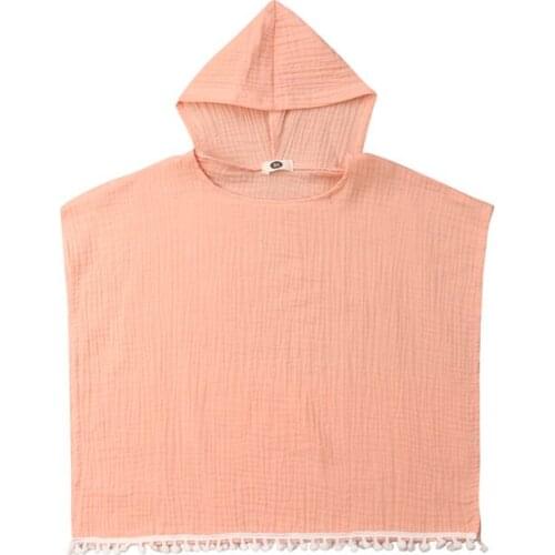 Toddler Kids Clothes Baby Girl Cover Up Long Cape Dress Hooded Tassel Cloak Poncho Beachwear Children Clothes