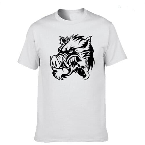 A Ferocious Wild Boar prints T Shirt Casual Cotton Summer Short Sleeve Funny T-shirt Mans Tshirt Men Clothing tops tee