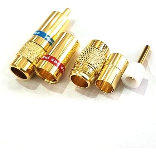 Hifi audio 4pcs Van den Hul C-8.4 RCA Plugs Audio RCA jack with diy VDH RCA cable 8.0mm RCA Plugs jack Extension adapter