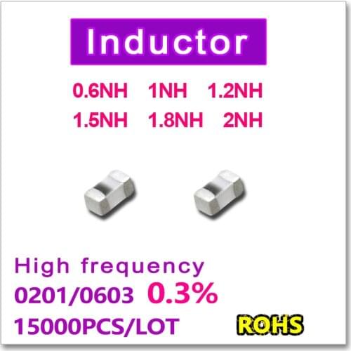 JASNPROSMA 0201 0603 15000PCS SMD High Frequency Inductor 0.3% 0.6NH 1NH 1.2NH 1.5NH 1.8NH 2NH New high quality