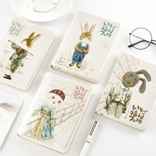 HOT Notebooks Cartoon Rabbit kingdom Coloring Page Notepad 36K DIY Graffiti Hand-painted Cute Book Diary Office Stationery Gift