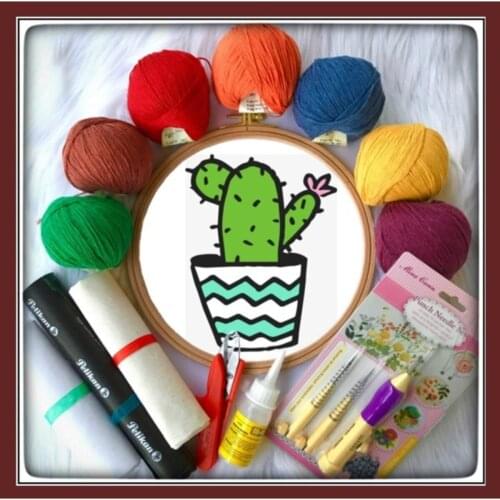 350 grams 7 Cotton Rope Punch Embroidery Set Punch Embroidery Kits Punch Needle Set Kecelemece Sisters 5