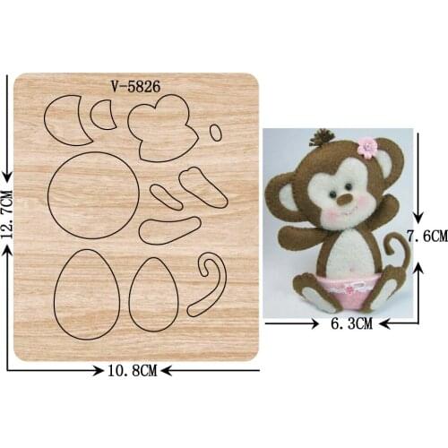 New monkey wooden dies cutting dies for scrapbooking Multiple sizes V-5826