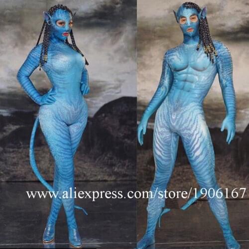 Nightclub Bar Singer Dance Team Halloween Avatar DS Costume Stage Performance Cosplay Party Dress Clothes One-piece Trousers