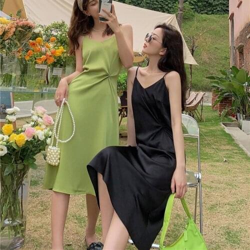 Sexy Women Maxi Dress Sleeveless V-neck Sling Long Dress Waist Dresses Woman Summer Fashion